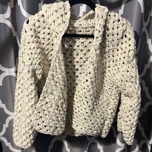 Handmade Crochet Cardigan – Cream, Size S/M, Ready to Ship